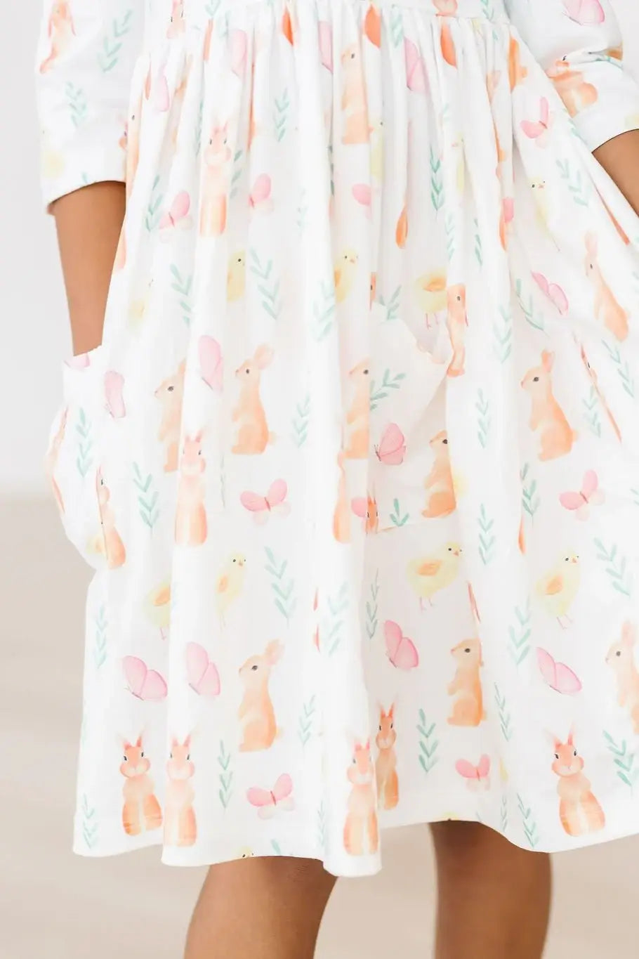 Sunny Bunnies 3/4 Sleeve Pocket Twirl Dress - Mila & Rose ® - Flyclothing LLC