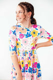 Sunshine Floral 3/4 Sleeve Pocket Twirl Dress - Mila & Rose ® - Flyclothing LLC