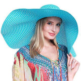 Super Wide Brim Straw Sun Hat - Madeline Love - Flyclothing LLC