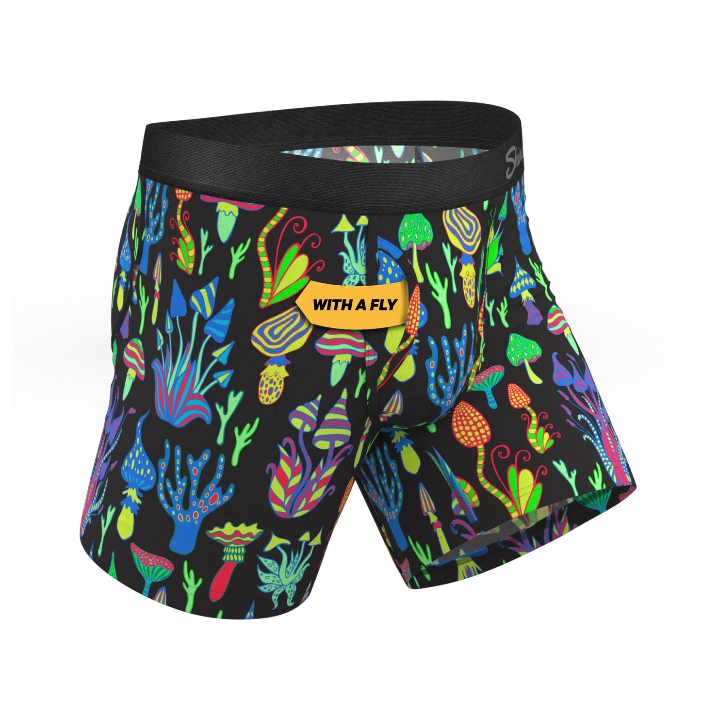 The Super Shroom | Neon Mushrooms Ball Hammock® Pouch Underwear With Fly - Shinesty - Flyclothing LLC