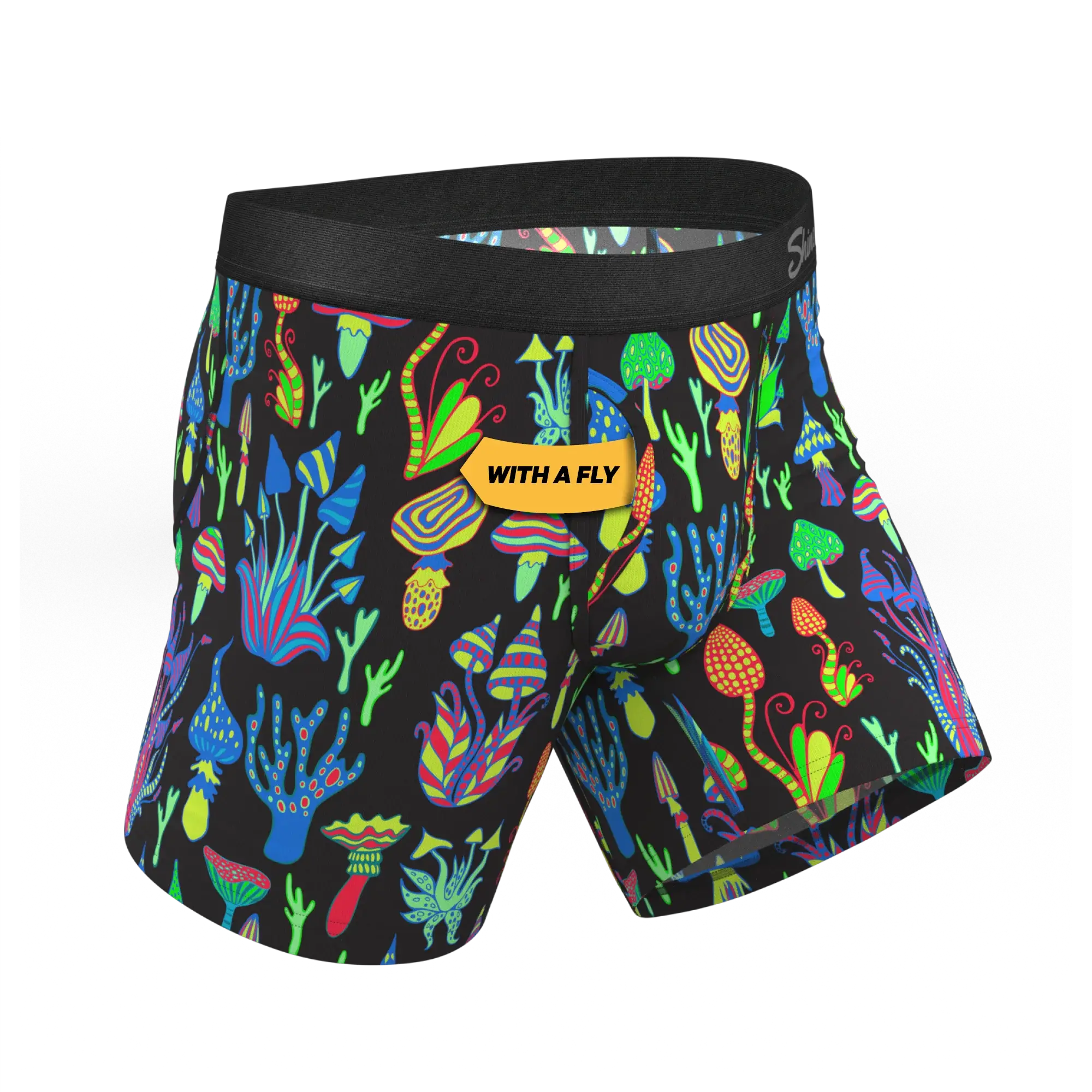 The Super Shroom | Neon Mushrooms Ball Hammock® Pouch Underwear With Fly - Shinesty - Flyclothing LLC