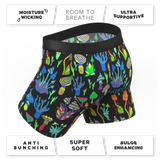 The Super Shroom | Neon Mushrooms Ball Hammock® Pouch Underwear With Fly - Shinesty - Flyclothing LLC