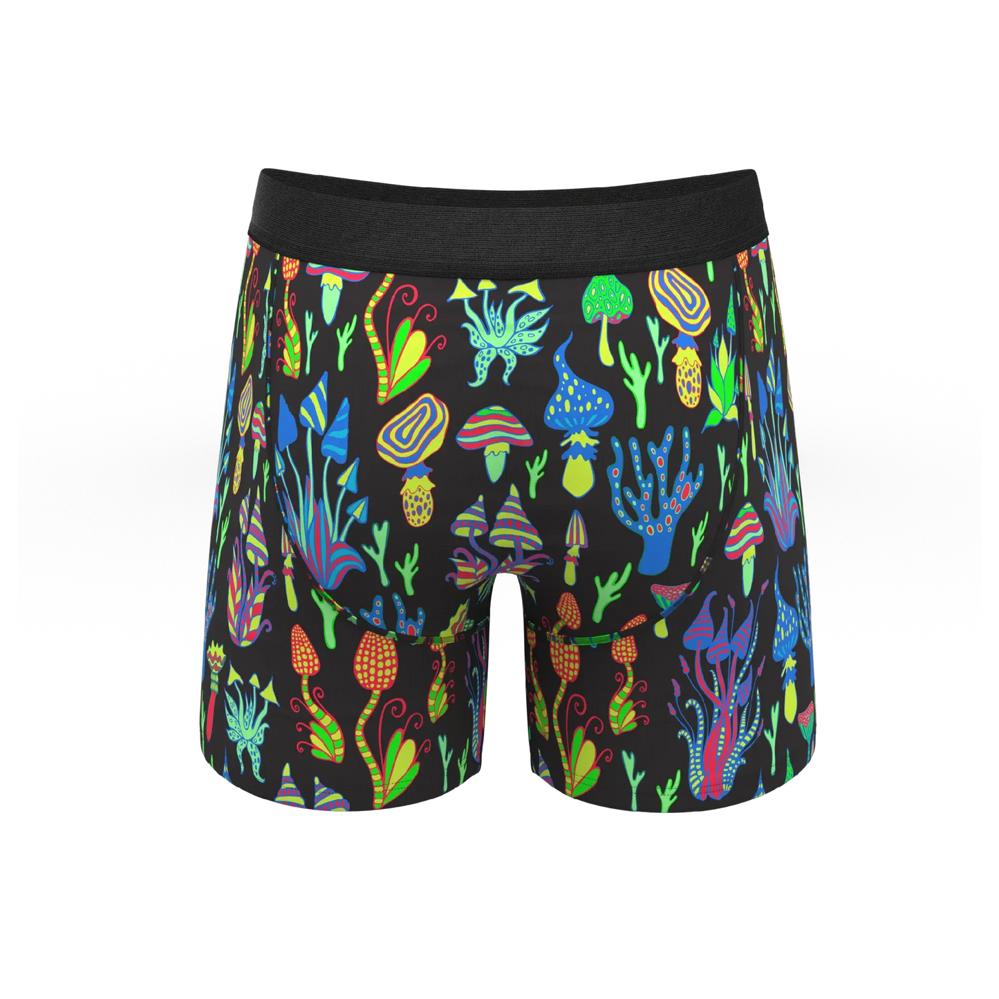 The Super Shroom | Neon Mushrooms Ball Hammock® Pouch Underwear With Fly - Shinesty - Flyclothing LLC