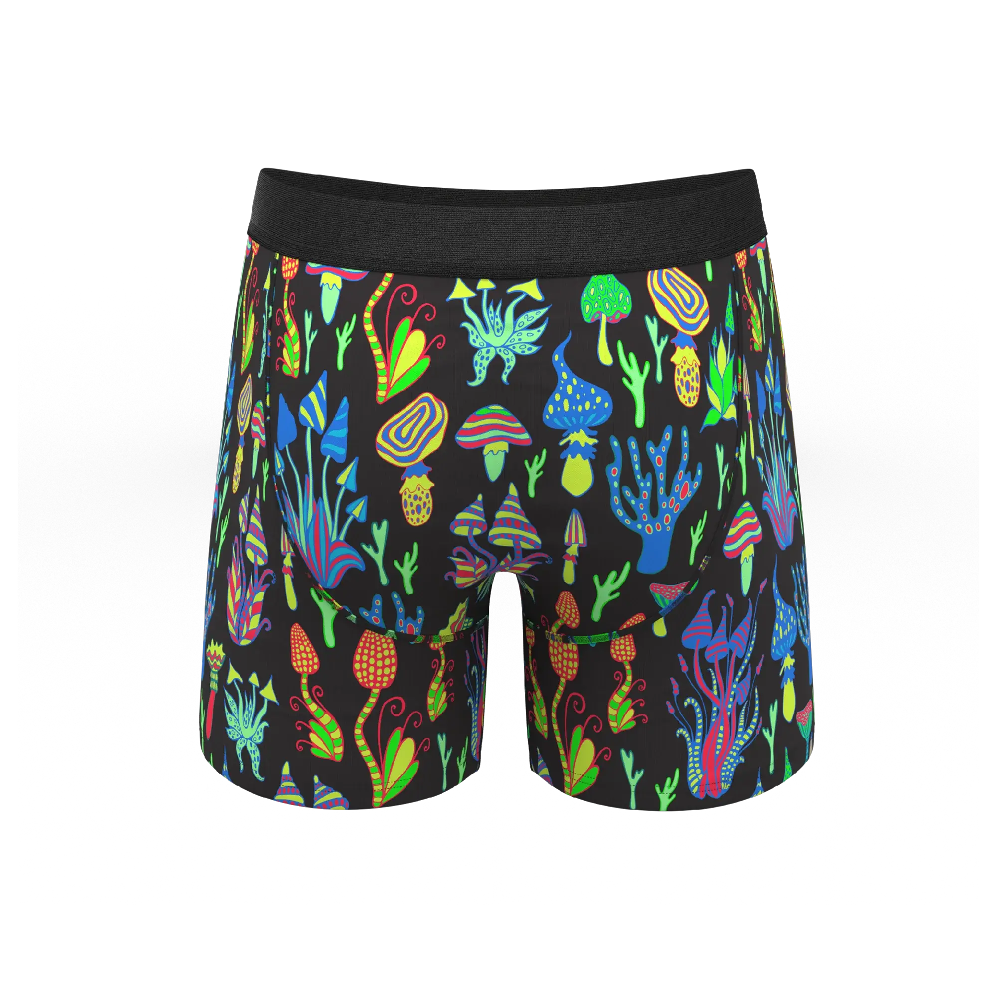 The Super Shroom | Neon Mushrooms Ball Hammock® Pouch Underwear With Fly - Shinesty - Flyclothing LLC