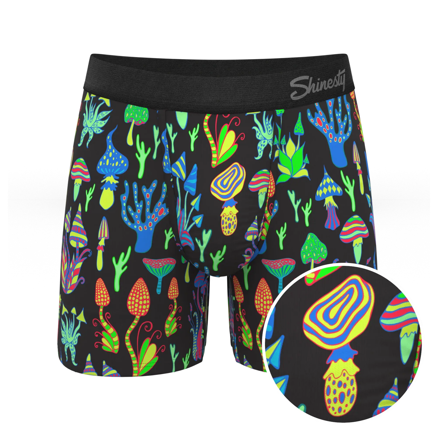 The Super Shroom | Neon Mushrooms Ball Hammock® Pouch Underwear - Shinesty - Flyclothing LLC