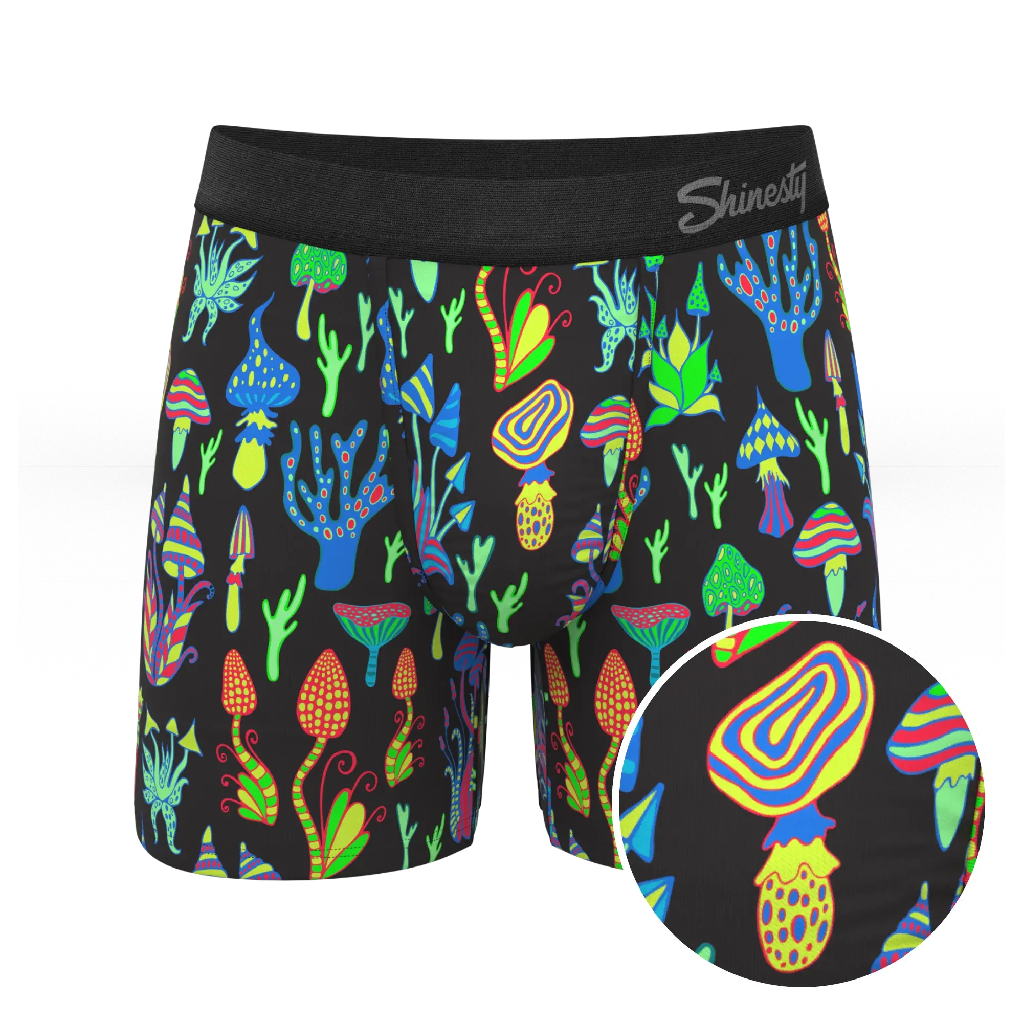 The Super Shroom | Neon Mushrooms Ball Hammock® Pouch Underwear - Shinesty - Flyclothing LLC
