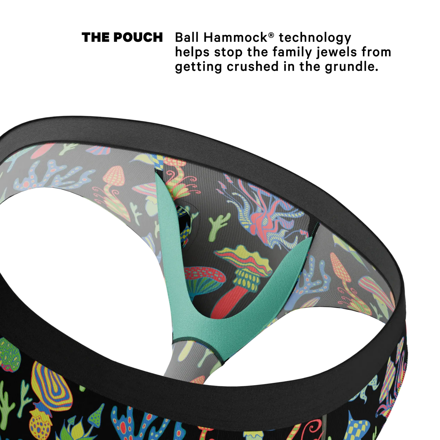 The Super Shroom | Neon Mushrooms Ball Hammock® Pouch Underwear Briefs - Shinesty - Flyclothing LLC