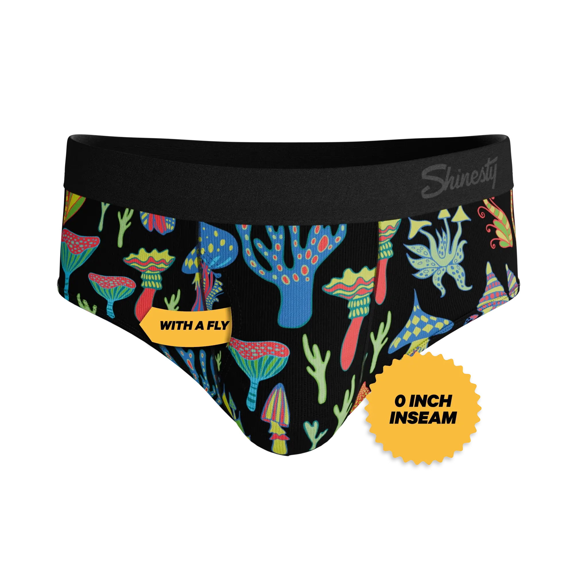 The Super Shroom | Neon Mushrooms Ball Hammock® Pouch Underwear Briefs - Shinesty - Flyclothing LLC