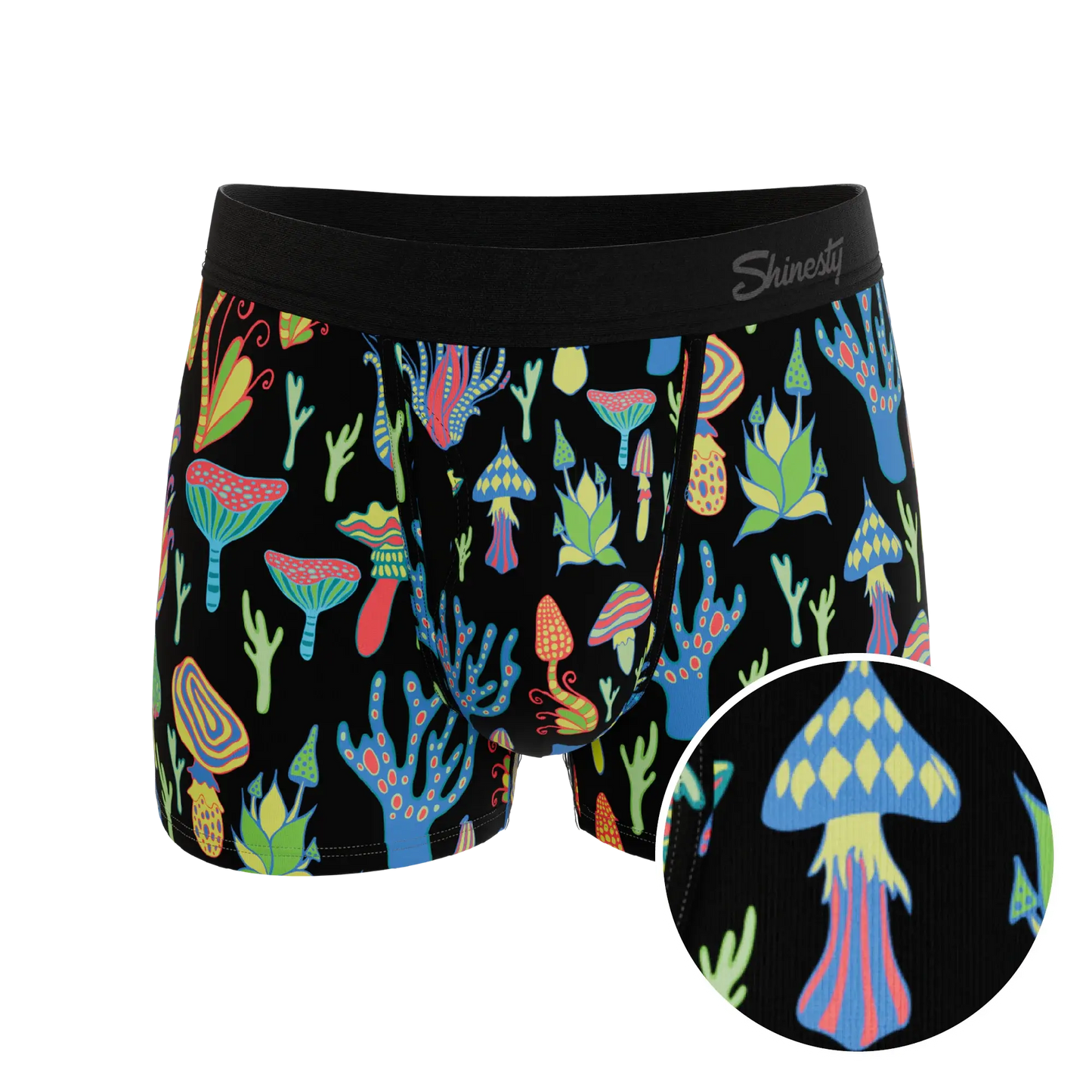 The Super Shroom | Neon Mushrooms Ball Hammock® Pouch Trunks Underwear - Shinesty - Flyclothing LLC