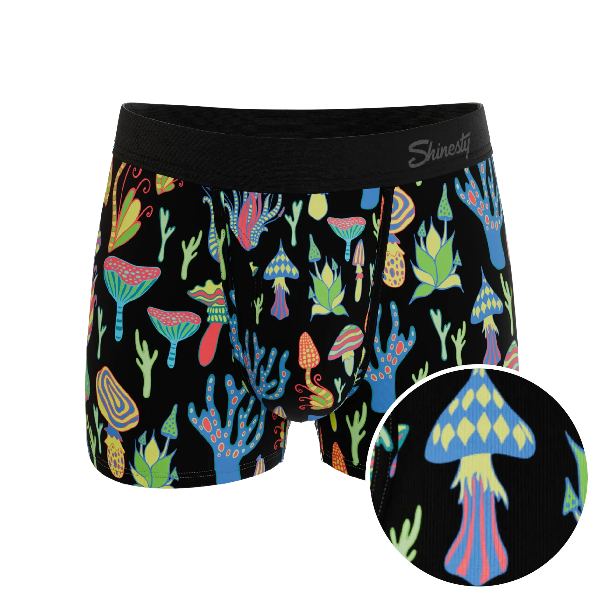 The Super Shroom | Neon Mushrooms Ball Hammock® Pouch Trunks Underwear - Shinesty - Flyclothing LLC