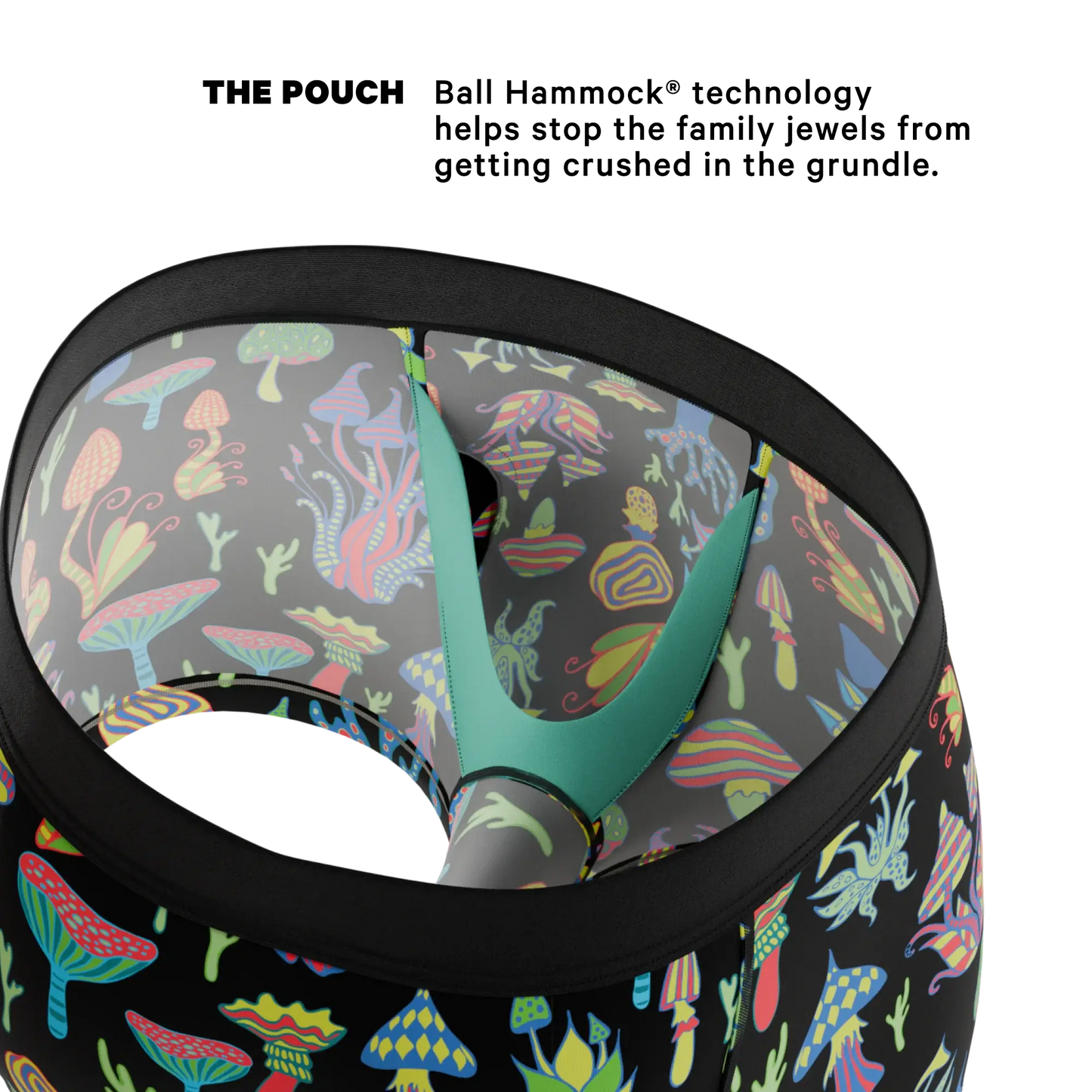 The Super Shroom | Neon Mushrooms Ball Hammock® Pouch Trunks Underwear - Shinesty - Flyclothing LLC