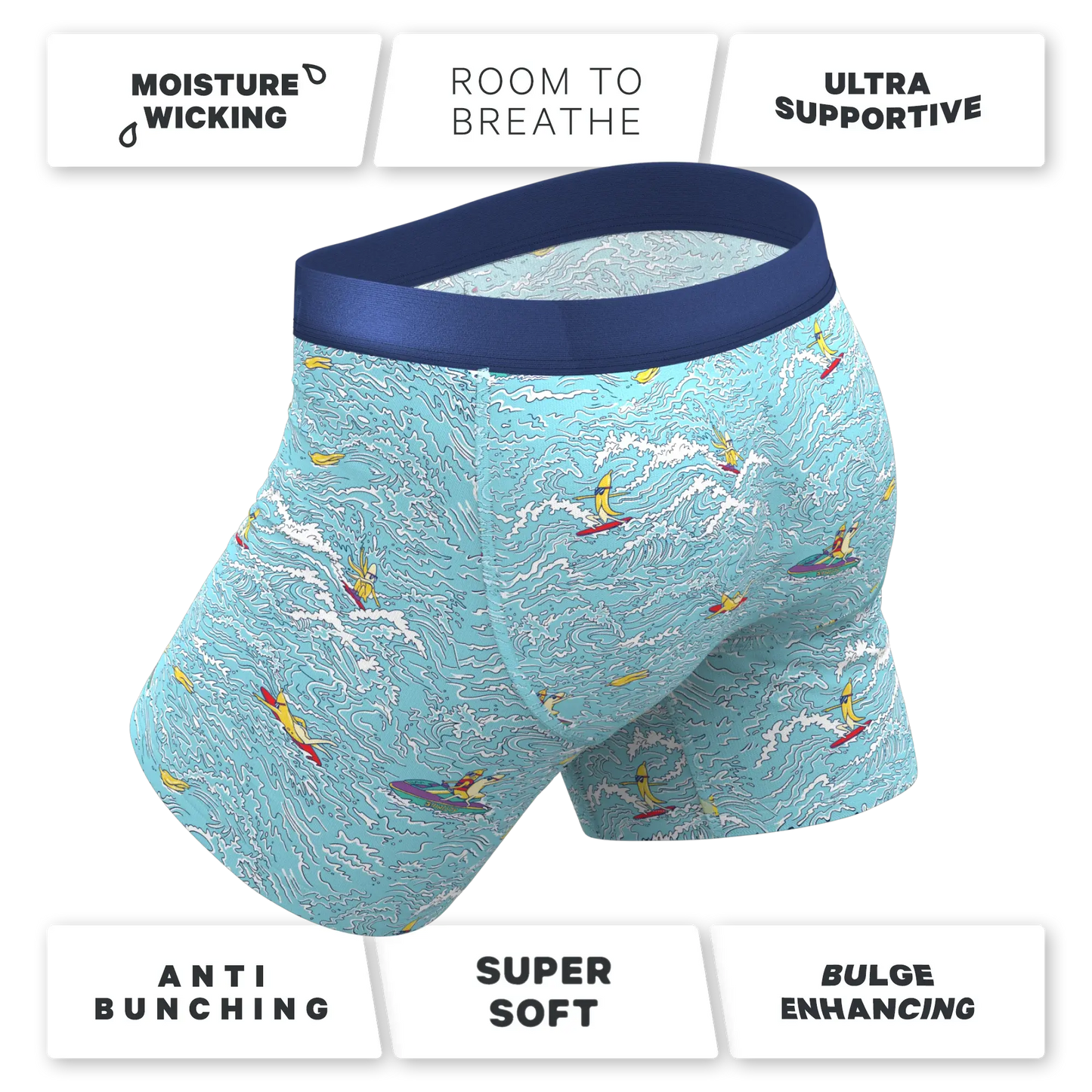 The Surfin' Turf | Shinesty Surfer Ball Hammock® Pouch Underwear With Fly - Shinesty - Flyclothing LLC