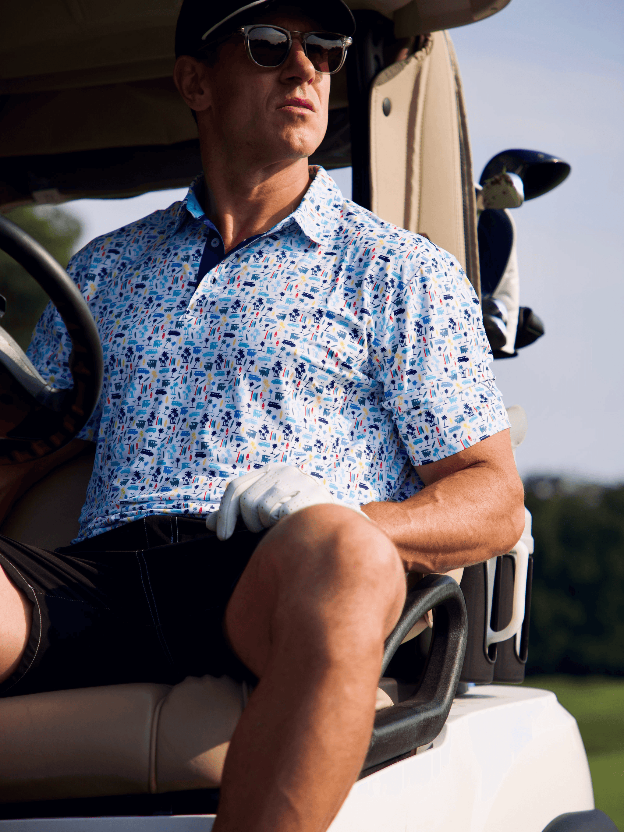 Surfs up Performance Polo - White Water Life - Flyclothing LLC