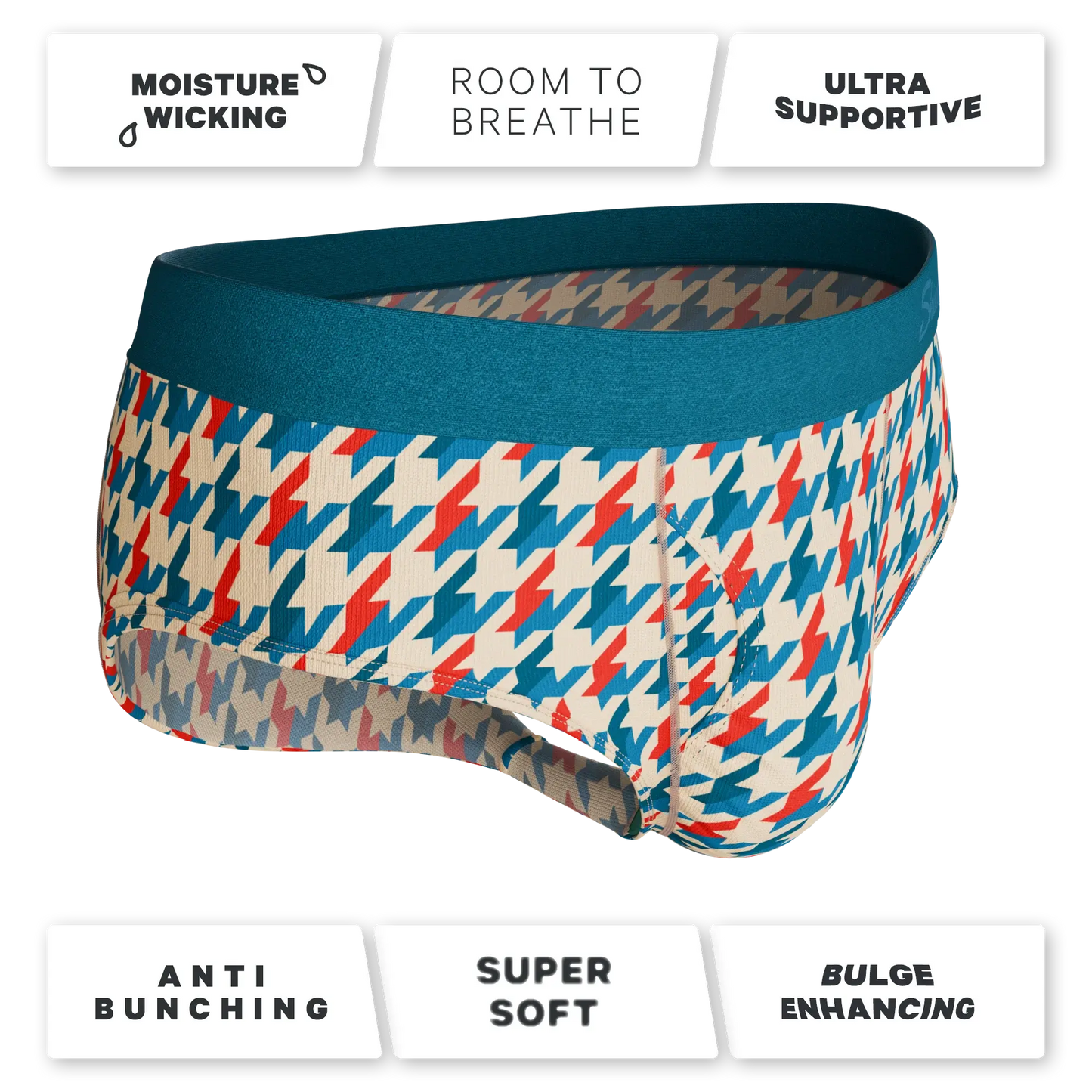 The Swanky | Retro Houndstooth Ball Hammock® Pouch Underwear Briefs - Shinesty - Flyclothing LLC