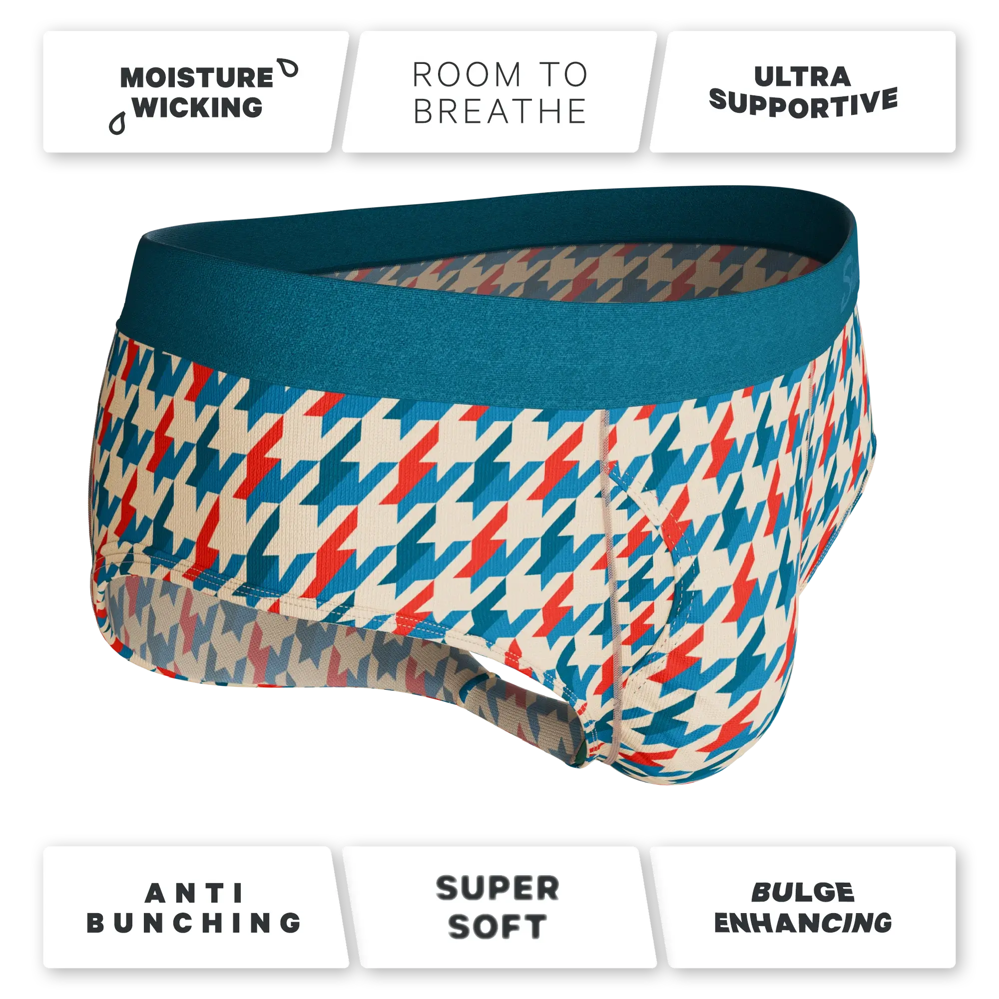 The Swanky | Retro Houndstooth Ball Hammock® Pouch Underwear Briefs - Shinesty - Flyclothing LLC