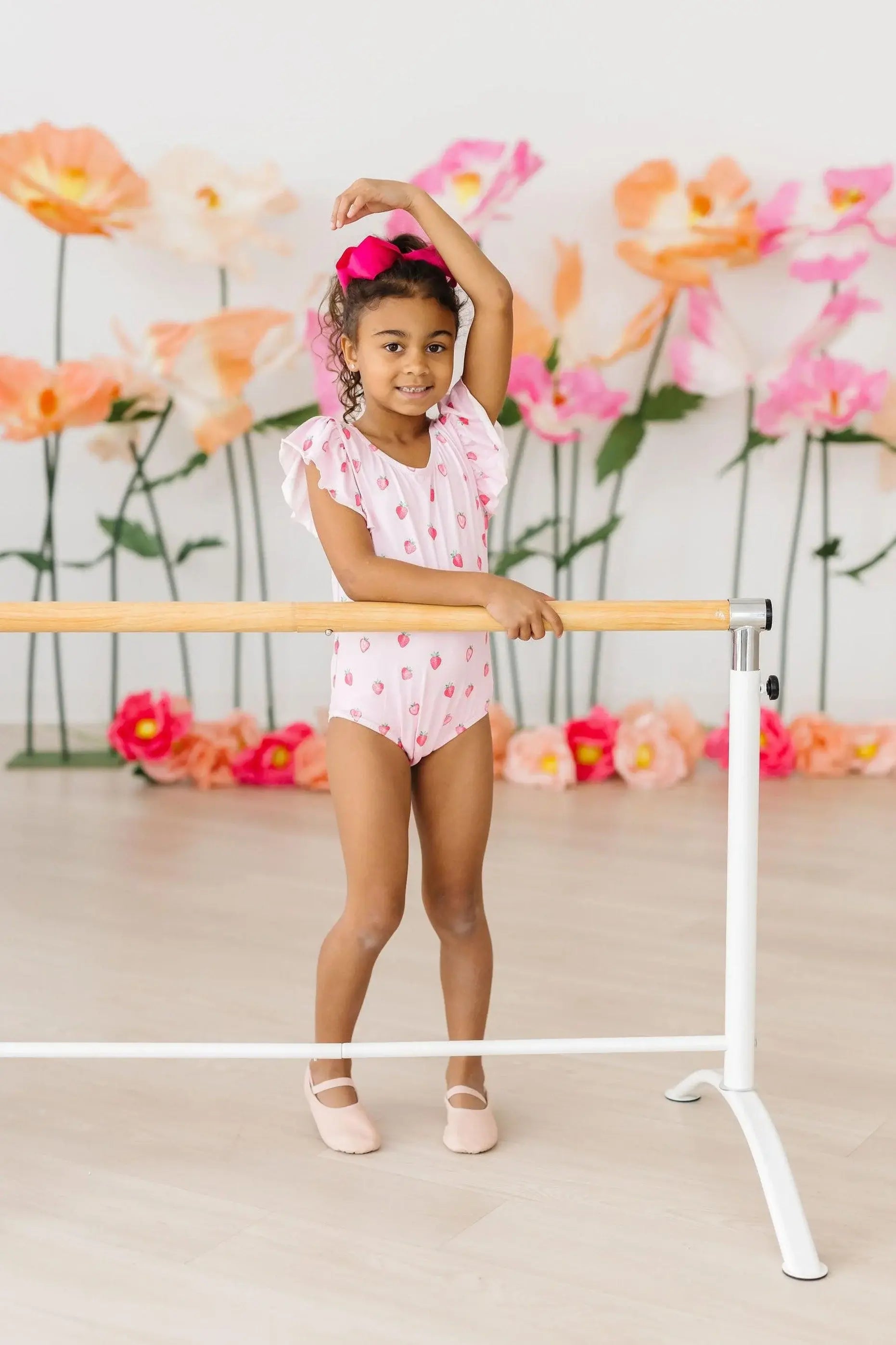 Sweet Strawberries S/S Flutter Sleeve Leotard - Mila & Rose ® - Flyclothing LLC