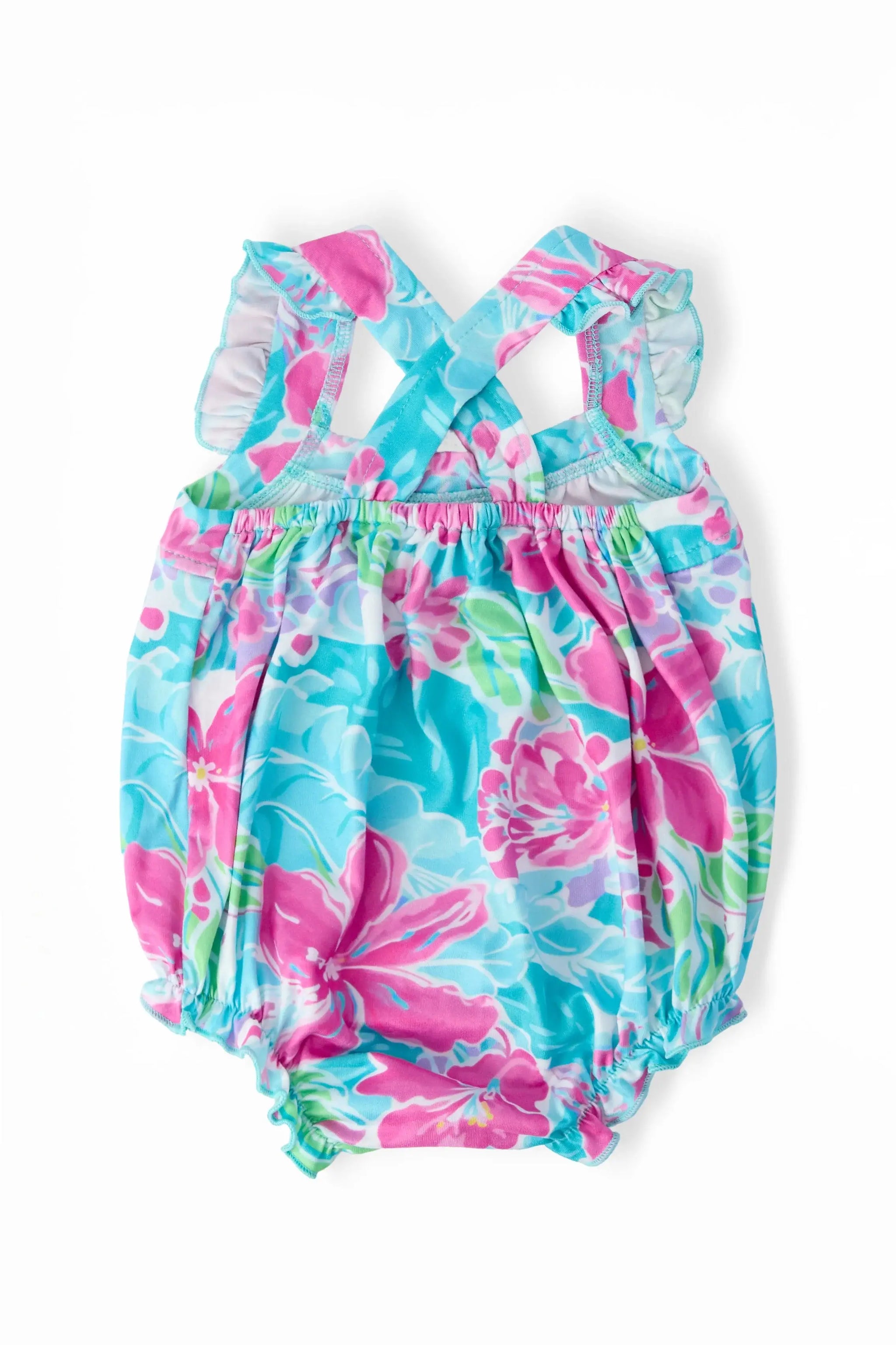 Tropical Punch Ruffle Cross Back Romper - Mila & Rose ® - Flyclothing LLC