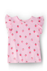 Sweet Strawberries S/S Ruffle Tee - Mila & Rose ® - Flyclothing LLC