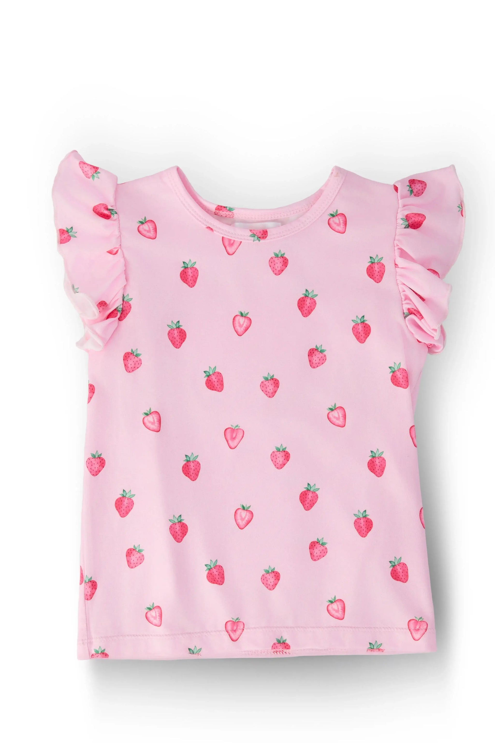 Sweet Strawberries S/S Ruffle Tee - Mila & Rose ® - Flyclothing LLC