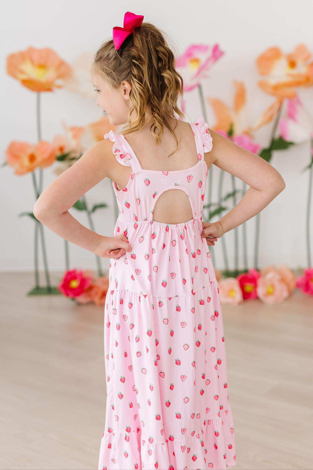 Sweet Strawberries Ruffle Maxi Dress - Mila & Rose ® - Flyclothing LLC