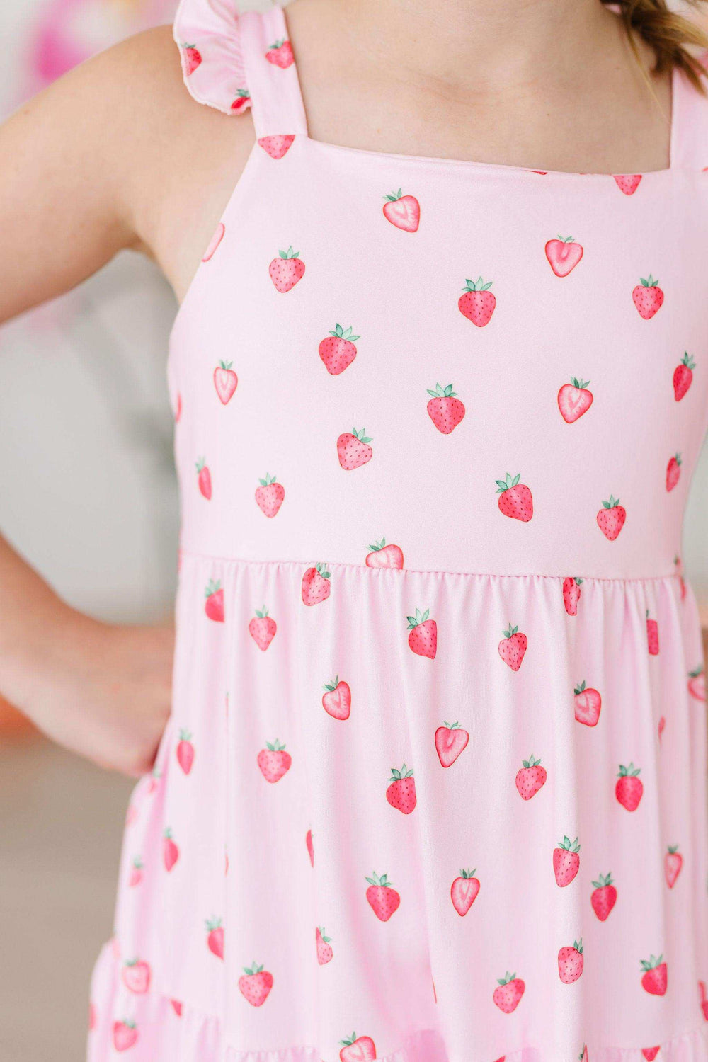 Sweet Strawberries Ruffle Maxi Dress - Mila & Rose ® - Flyclothing LLC