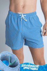 The Swim Lesson | Blue Wave Tropical Ball Hammock® Pouch 5" Swim Trunks - Shinesty