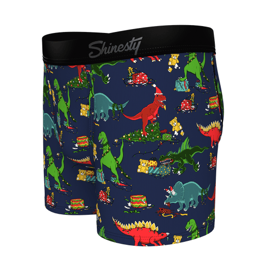 The T-Rexmas | Christmas Dinosaur Boy's Boxer Briefs - Shinesty