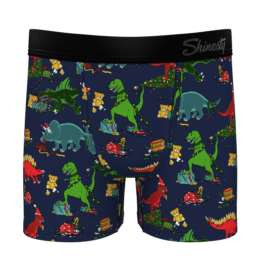 The T-Rexmas | Christmas Dinosaur Boy's Boxer Briefs - Shinesty