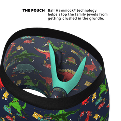 The T-Rexmas | Christmas Dinosaur Ball Hammock® Pouch Underwear With Fly - Shinesty
