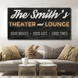 Family Theater and Lounge Sign III - Tailored Canvases - Flyclothing LLC