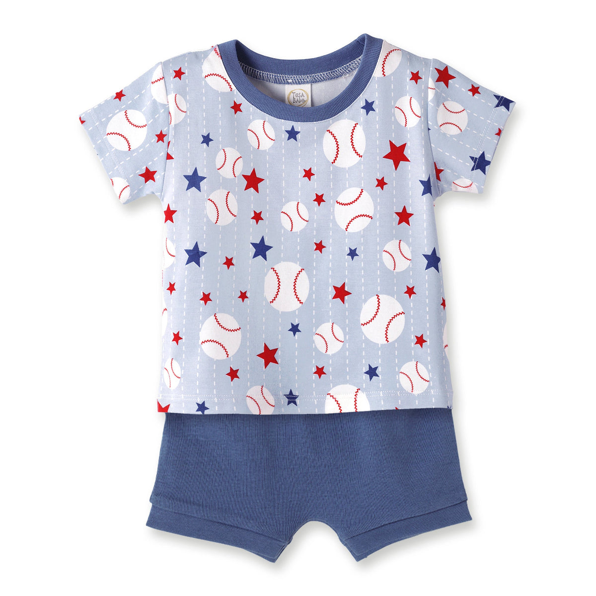 Grand Slam Baseball Bamboo Tee & Cotton Shorts Set for Boys - Tesa Babe - Flyclothing LLC