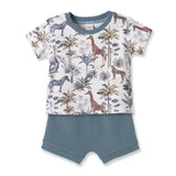 Jungle Safari Baby Boy Bamboo-Cotton Top & Shorts Set - Tesa Babe - Flyclothing LLC