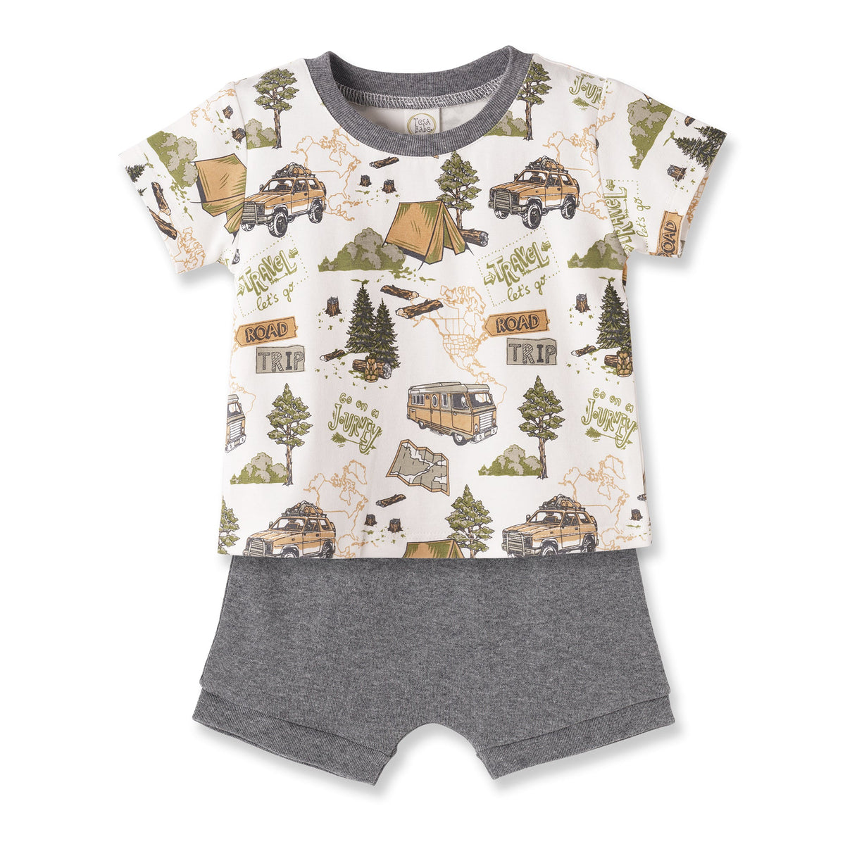Trailblazer Bamboo T-Shirt & Cotton Shorts Set for Boys - Tesa Babe - Flyclothing LLC