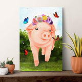 The Most Adorable Pig Canvas Wall Art - Tailored Canvases - Flyclothing LLC