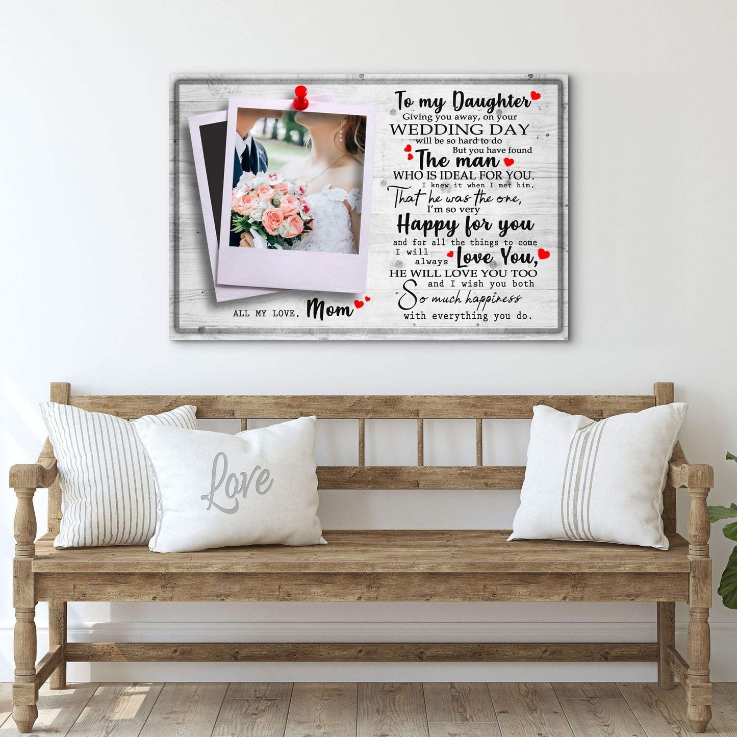 To My Daughter Marriage Message Sign - Tailored Canvases - Flyclothing LLC