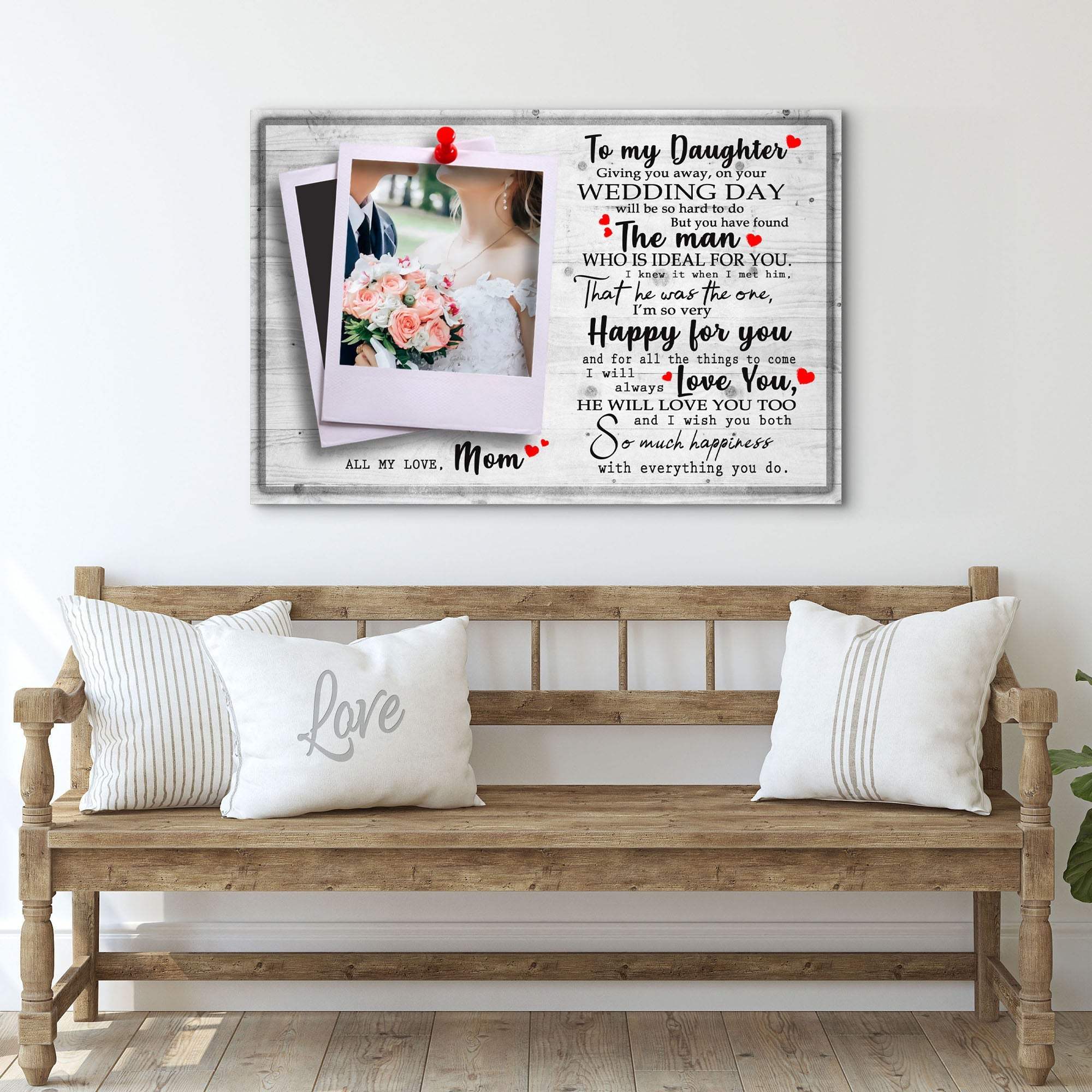 To My Daughter Marriage Message Sign - Tailored Canvases - Flyclothing LLC