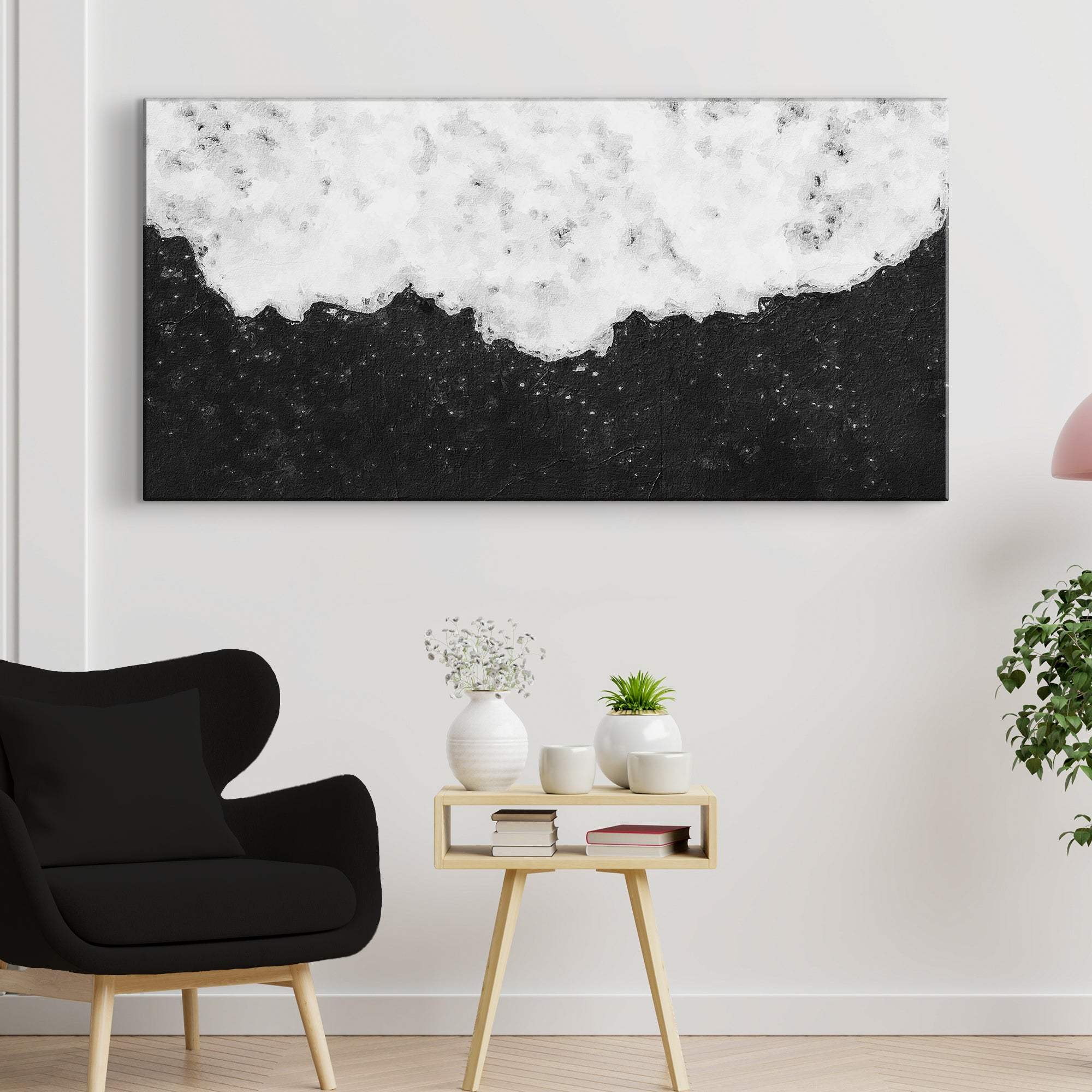 Black And White Painting Canvas Wall Art - Tailored Canvases - Flyclothing LLC