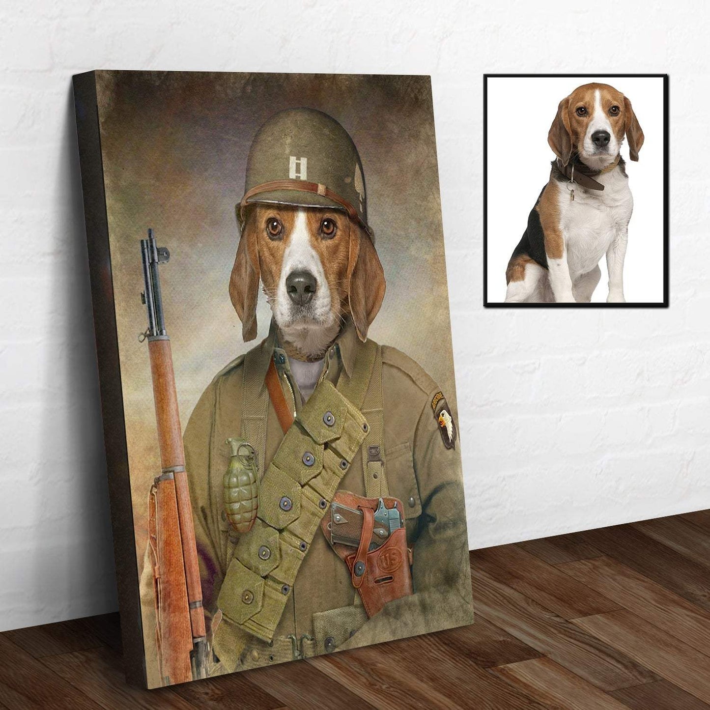 Pet Beagle Military Dog Sign - Tailored Canvases - Flyclothing LLC