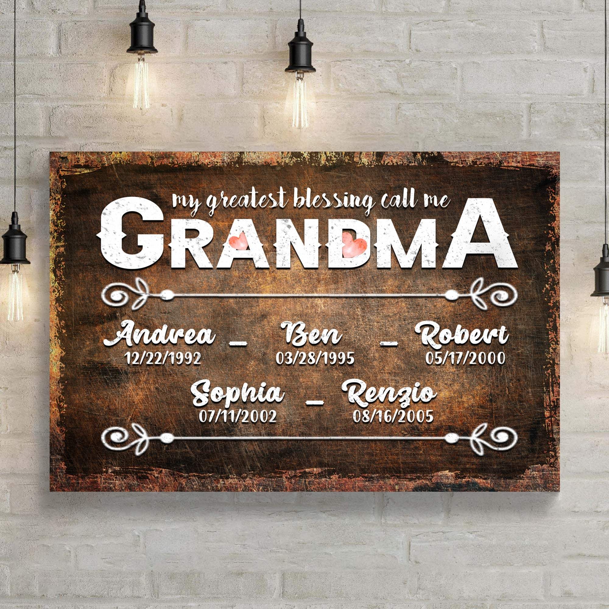 My Greatest Blessing Call Me Grandma Happy Mother's Day Sign II - Tailored Canvases - Flyclothing LLC