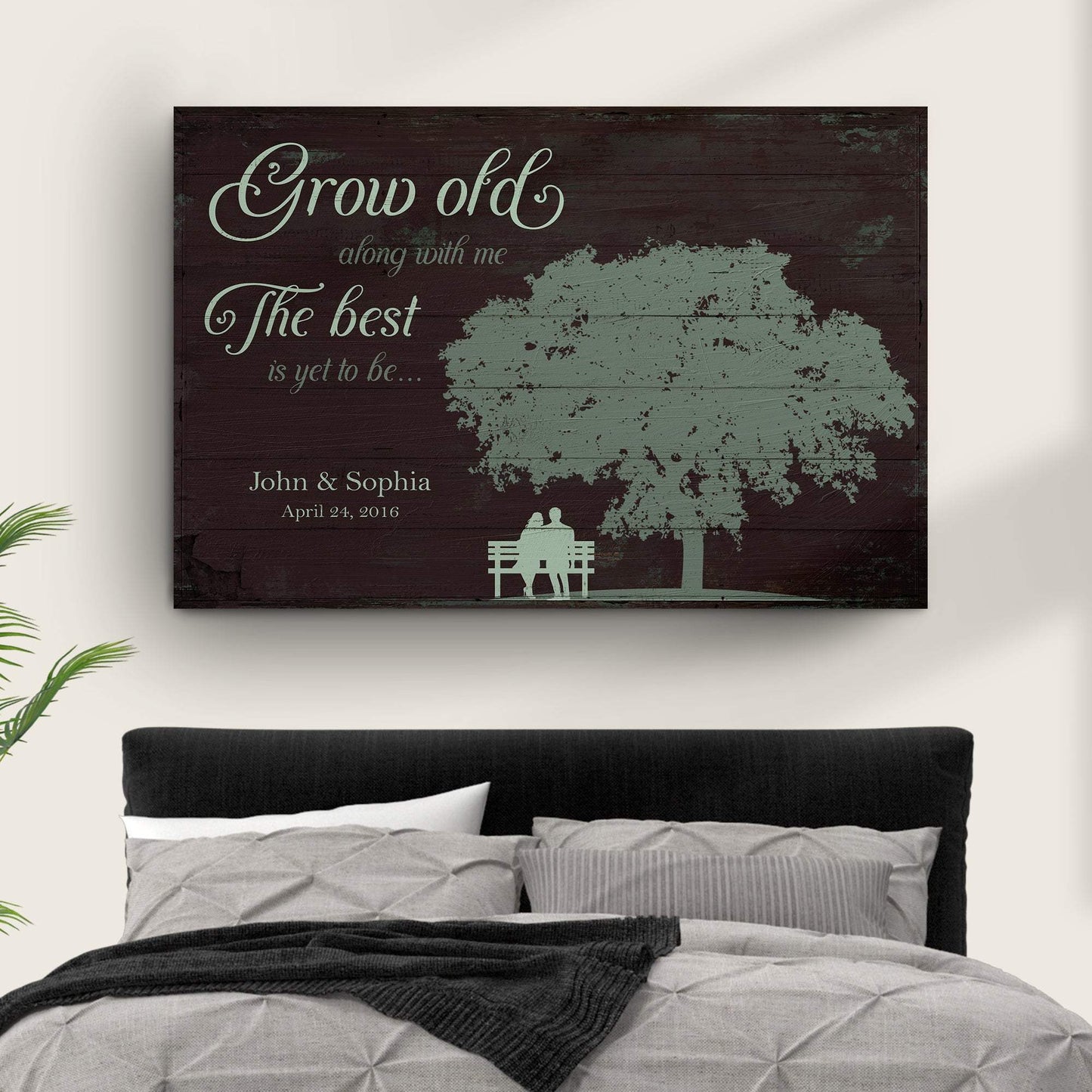 Grow Old Along With Me, The Best Is Yet To Be Sign - Tailored Canvases - Flyclothing LLC