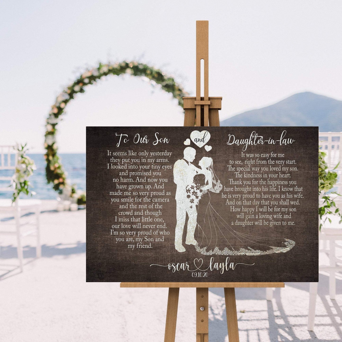 To My Son and Daughter In Law Sign - Tailored Canvases - Flyclothing LLC