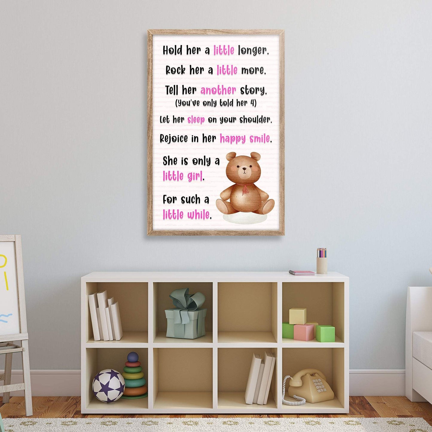Hold Her A Little Longer, She Is Only A Little Girl For Such A Little While Sign - Tailored Canvases - Flyclothing LLC