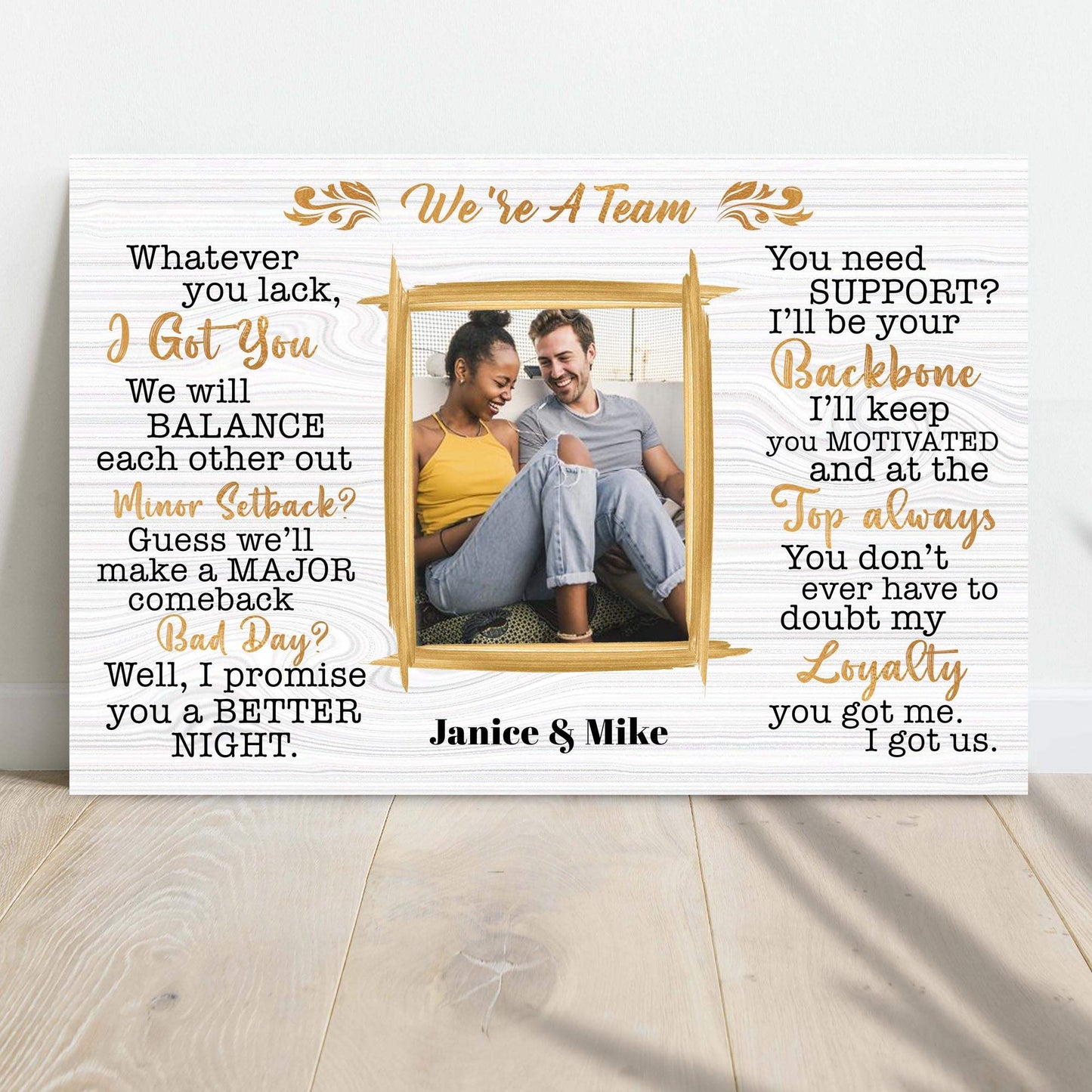 We're A Team Couple Sign IV - Tailored Canvases - Flyclothing LLC