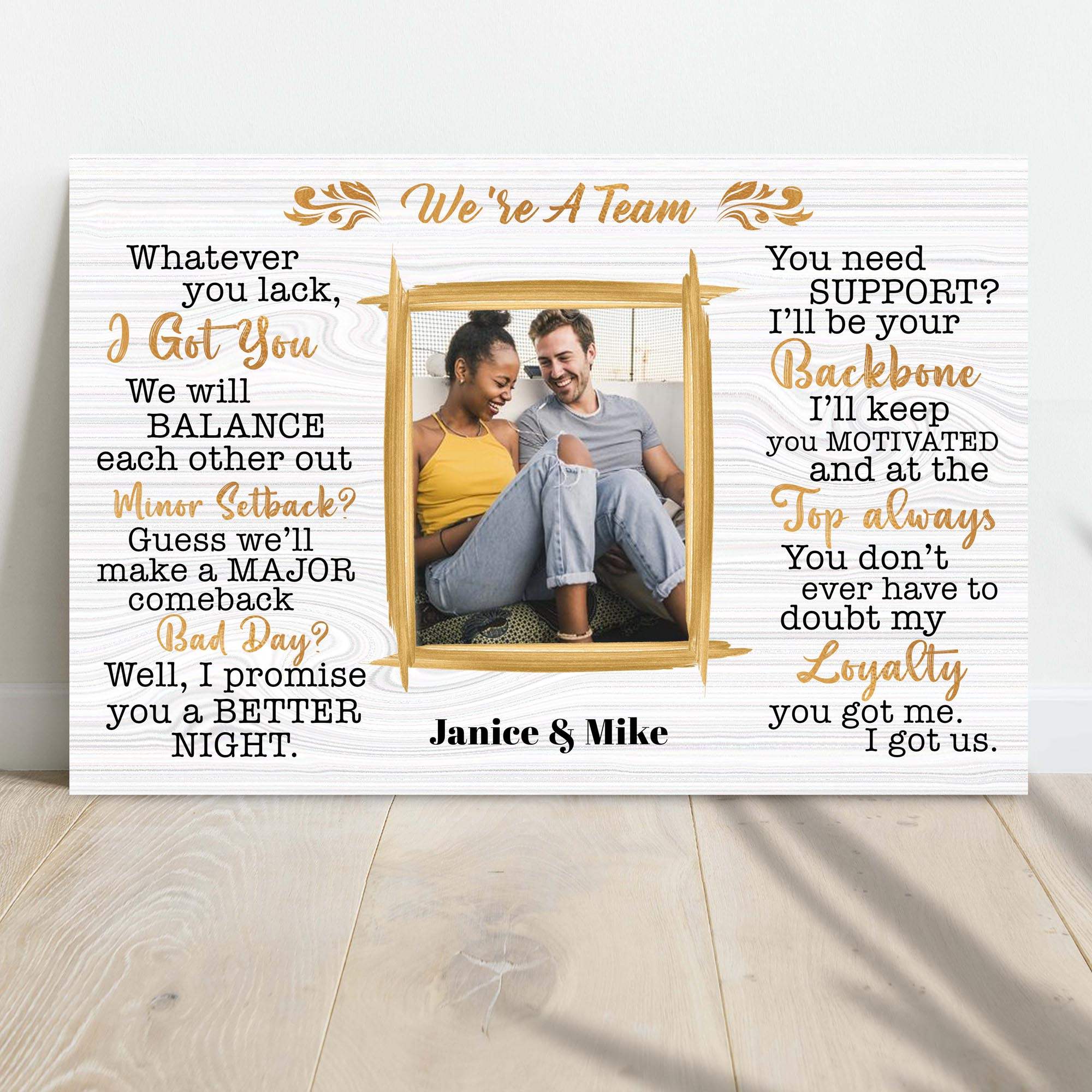 We're A Team Couple Sign IV - Tailored Canvases - Flyclothing LLC