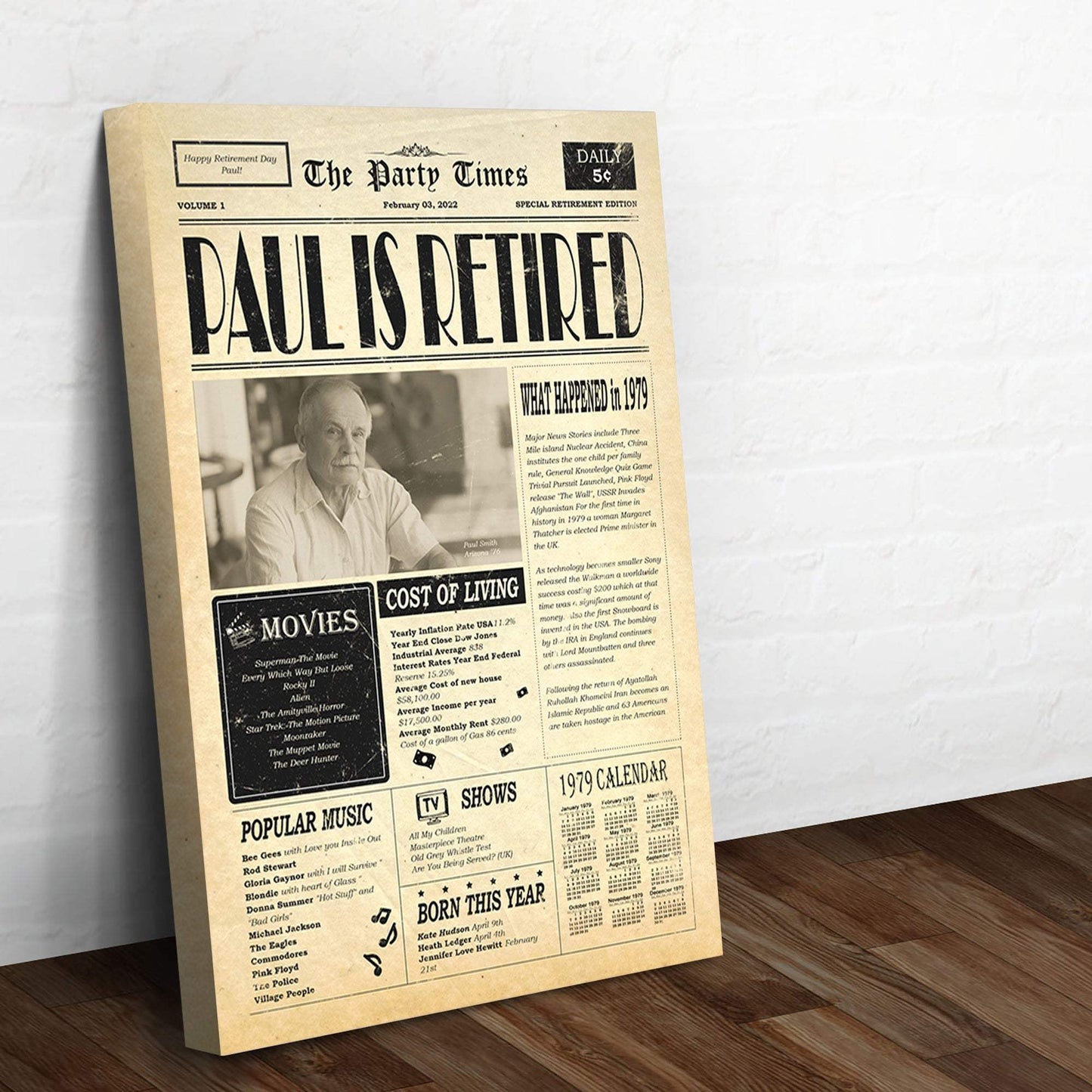 Newspaper Retirement Gift Sign - Tailored Canvases - Flyclothing LLC