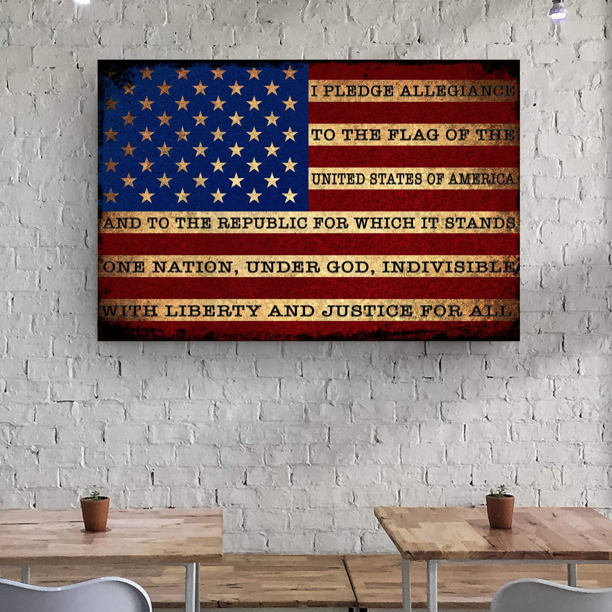 I Pledge Allegiance To The Flag Of USA Sign - Tailored Canvases - Flyclothing LLC