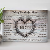 To My Wonderful Mom Happy Mother's Day Sign - Tailored Canvases - Flyclothing LLC