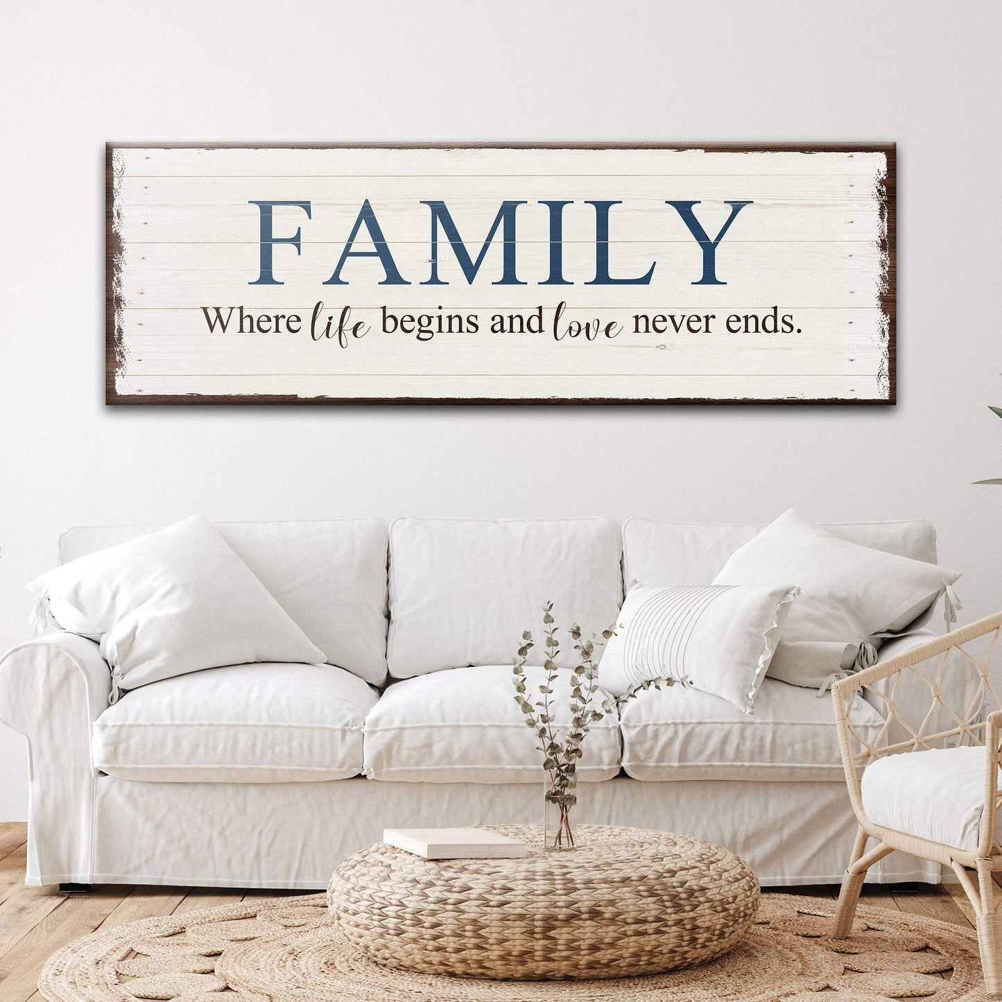 8 Powerful Words Family Sign II - Tailored Canvases - Flyclothing LLC