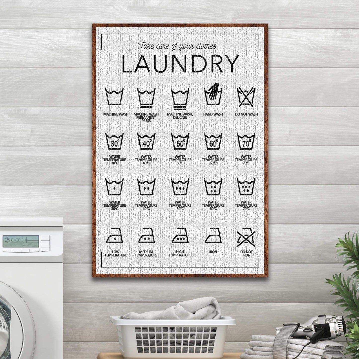 Laundry Symbols Sign II - Tailored Canvases - Flyclothing LLC