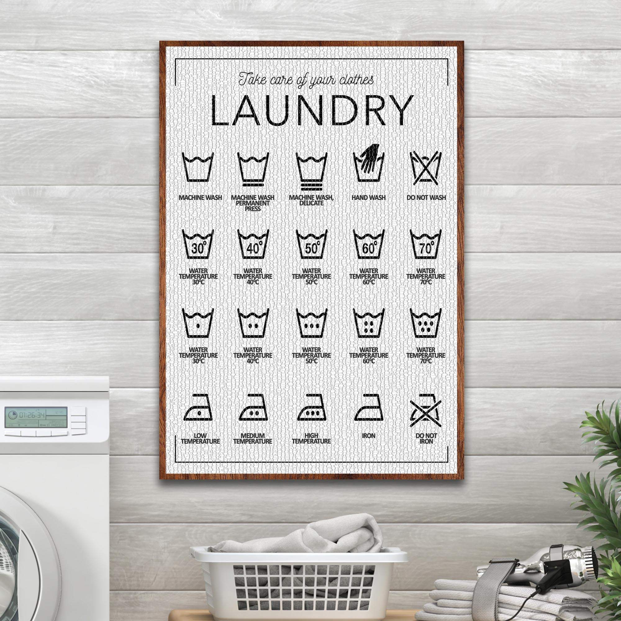 Laundry Symbols Sign II - Tailored Canvases - Flyclothing LLC